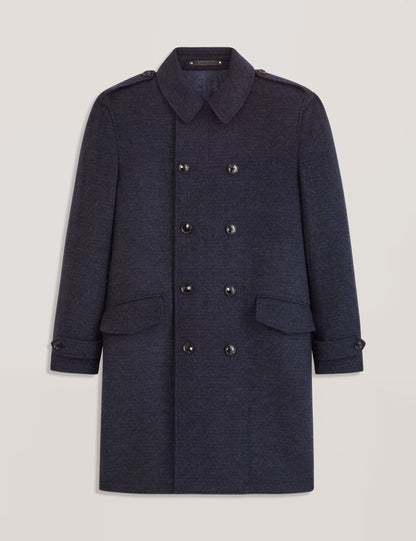 Ted Baker WINDYHILL - Twill Overcoat BLUE