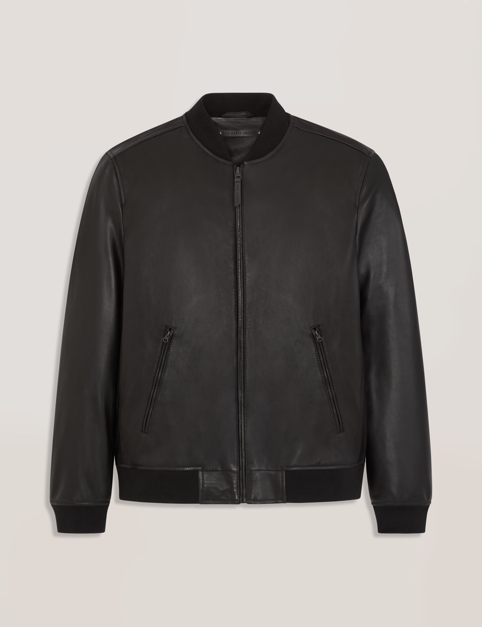 Ted Baker WAGGONER - Leather Bomber Jacket BLACK