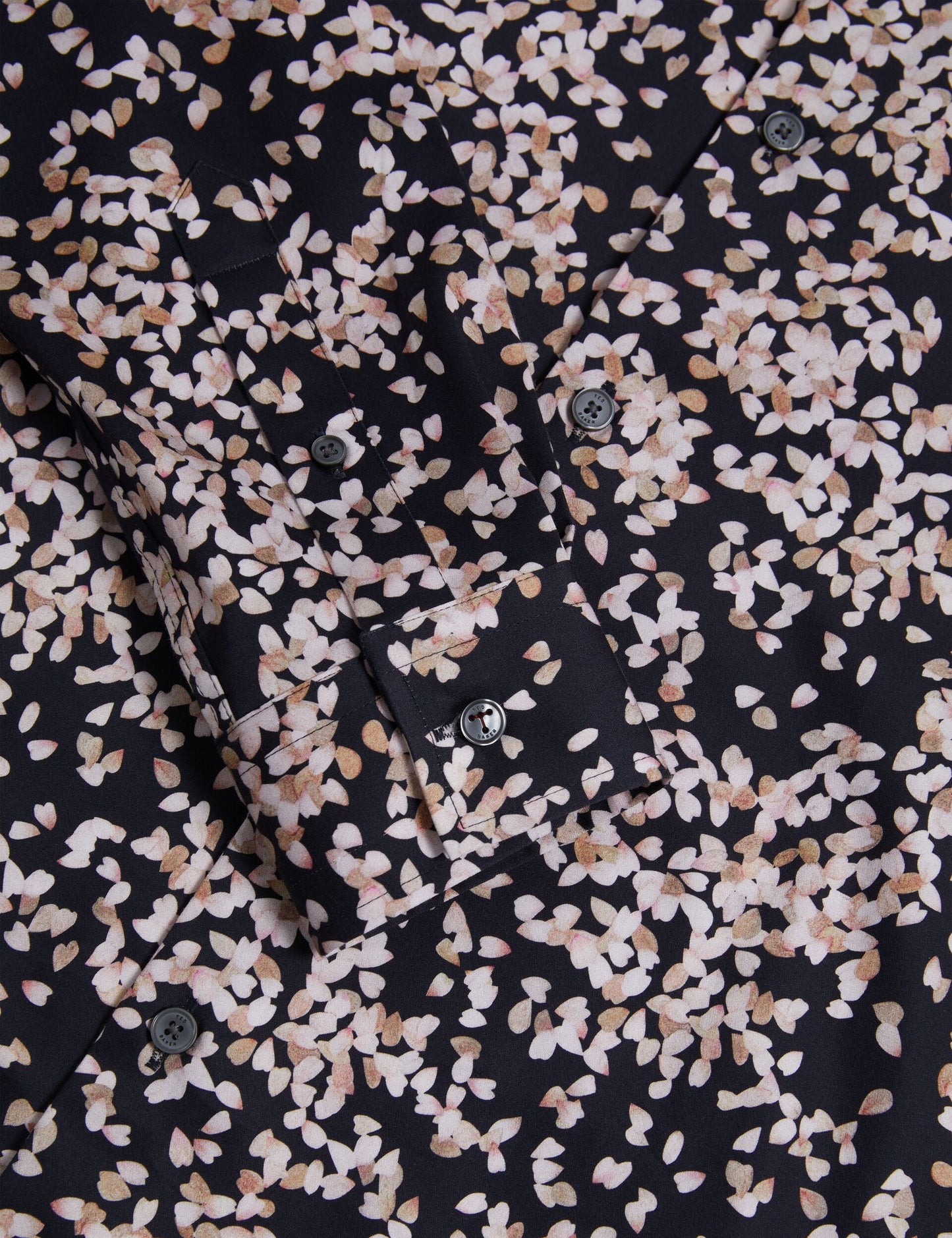 Ted Baker JACIEL Scattered Petal Slim Long Sleeve Shirt NAVY