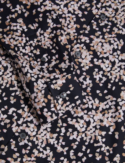 Ted Baker JACIEL Scattered Petal Slim Long Sleeve Shirt NAVY