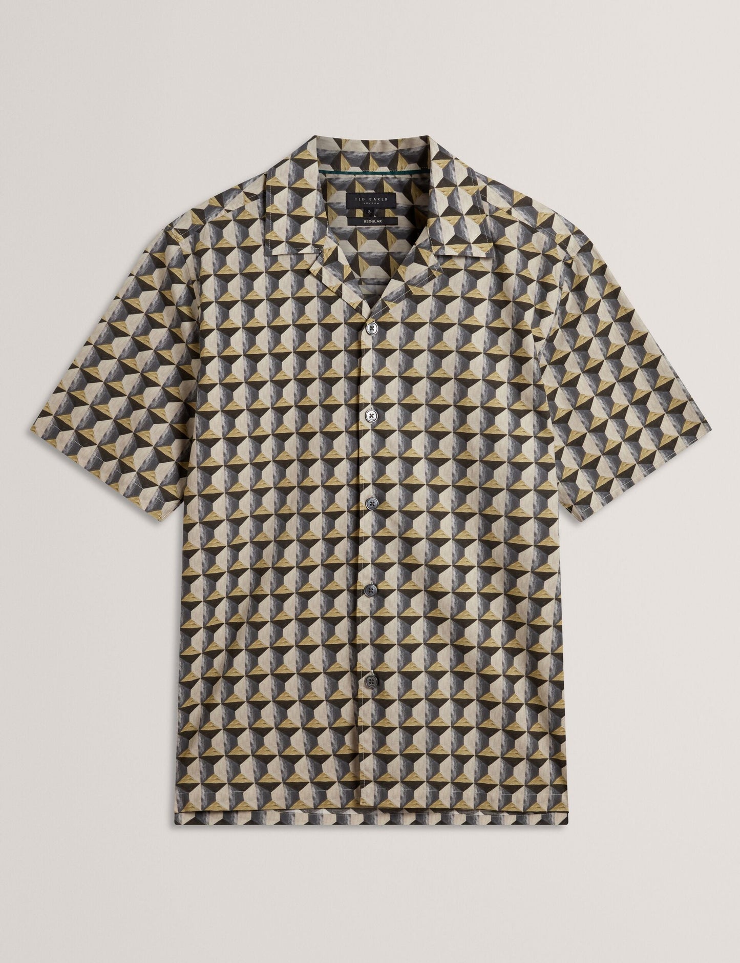 Ted Baker NAYELIN Relaxed Fit Painted Geo Print Shirt MID GREEN