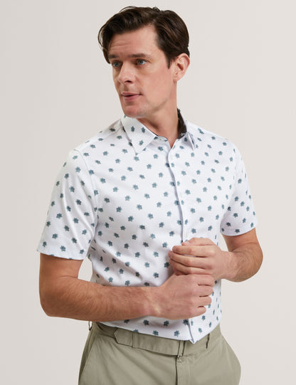 Ted Baker CHASKA Mini Floral Print Short Sleeve Shirt WHITE