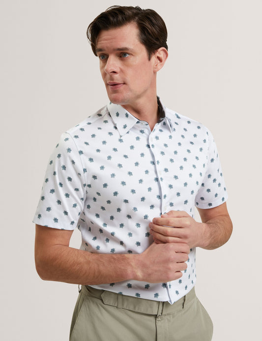 Ted Baker CHASKA Mini Floral Print Short Sleeve Shirt WHITE