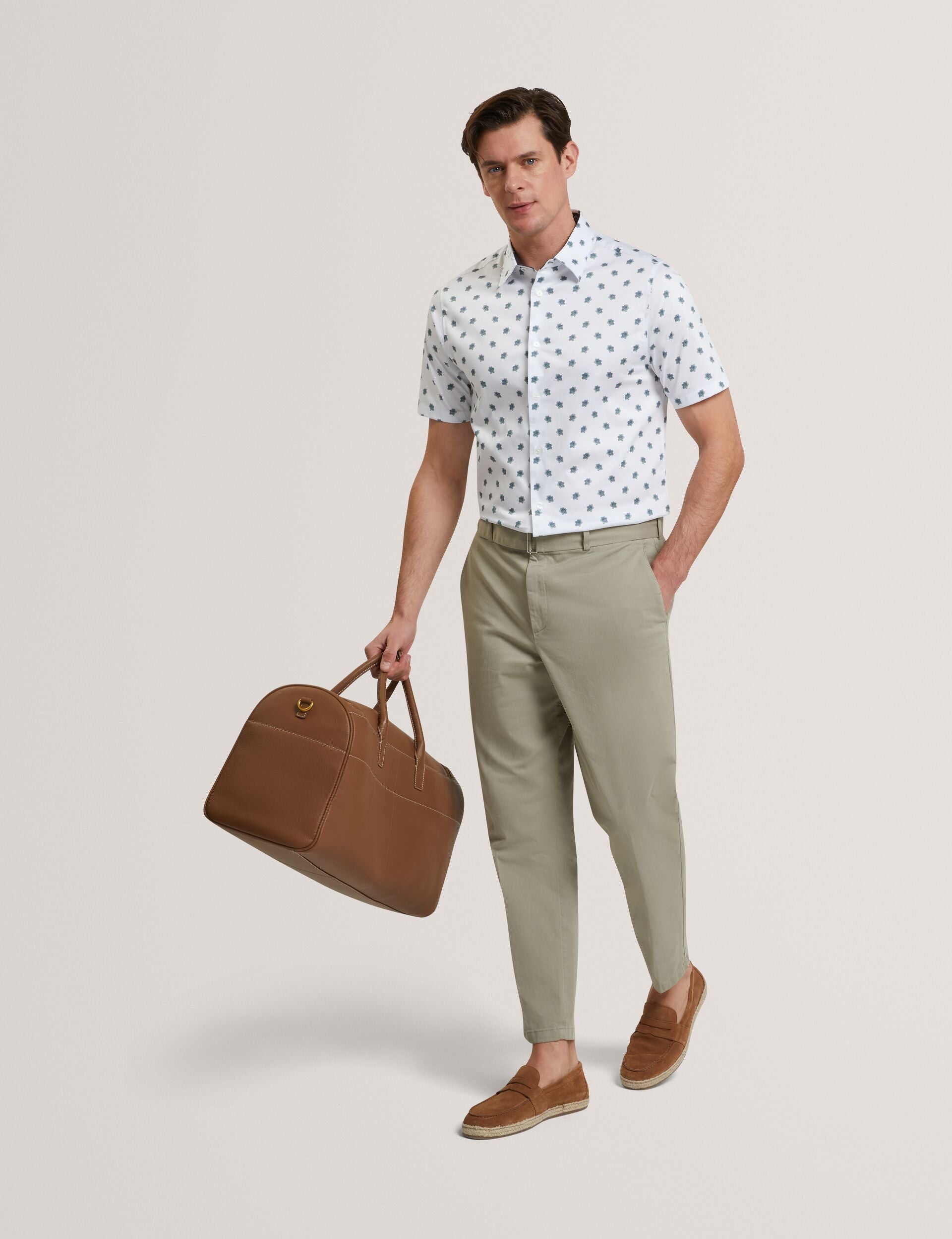 Ted Baker CHASKA Mini Floral Print Short Sleeve Shirt WHITE