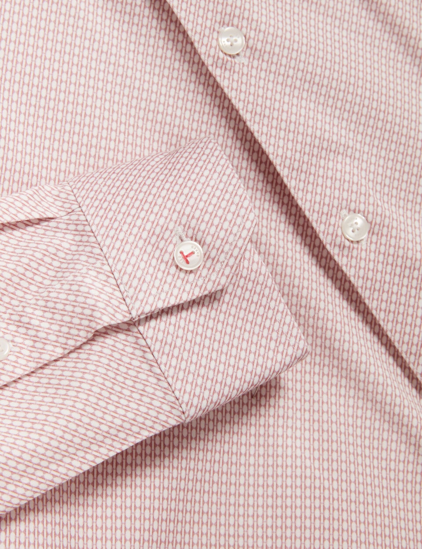 Ted Baker OLWENO Micro Geo Print Long Sleeve Slim Shirt LIGHT PINK