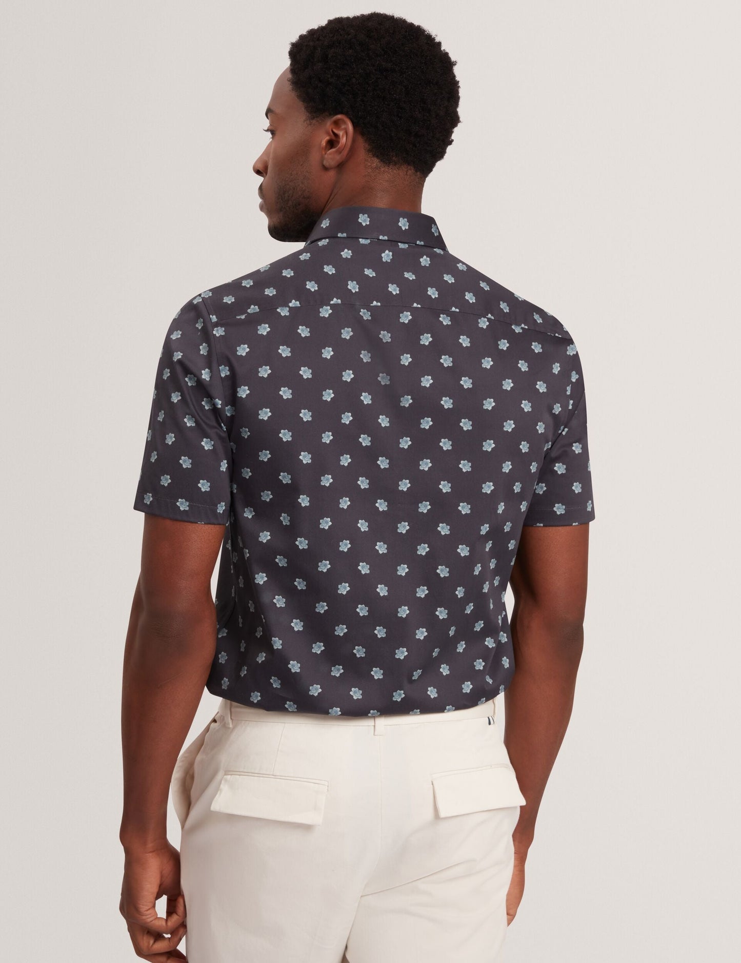 Ted Baker CHASKA Mini Floral Print Short Sleeve Shirt NAVY