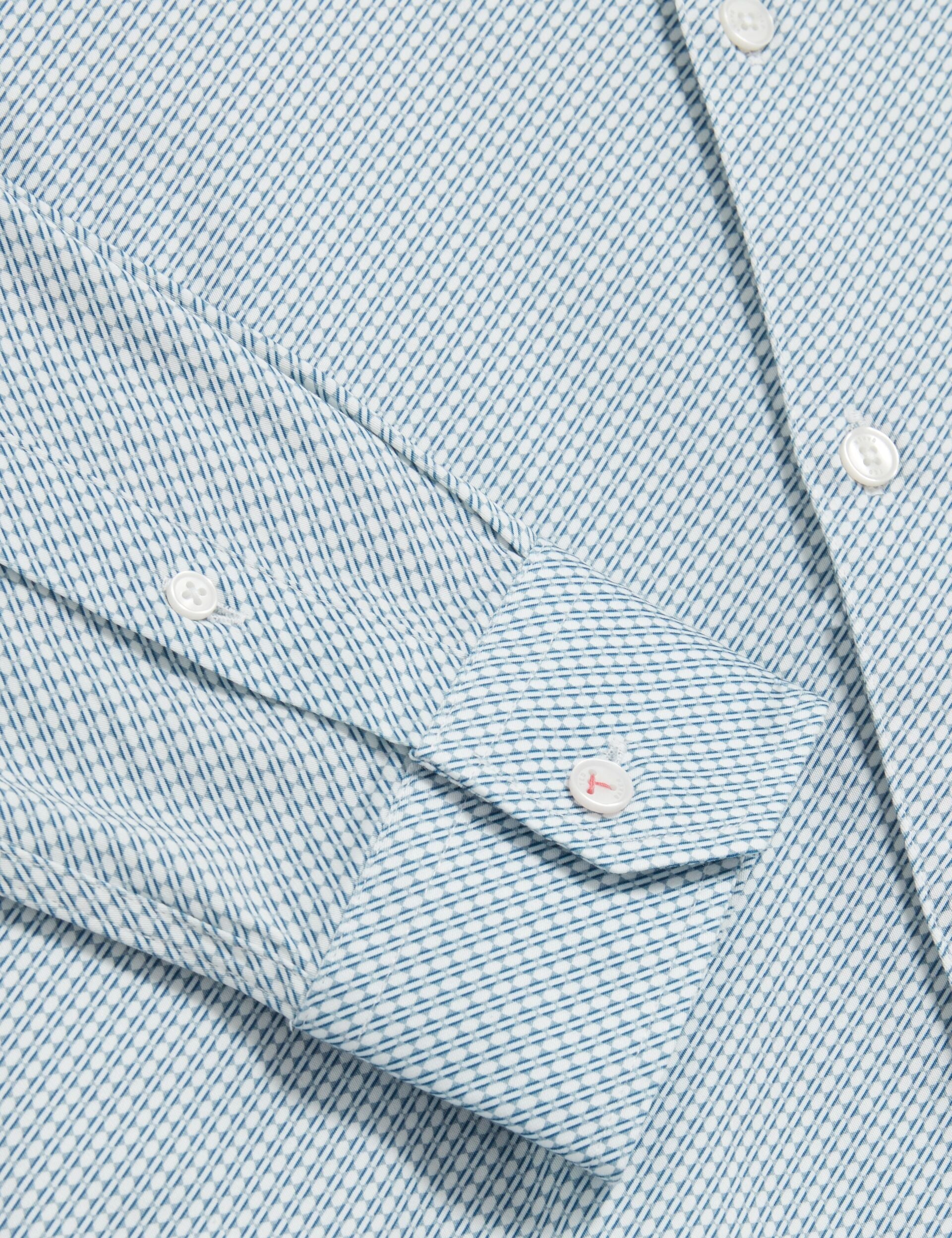 Ted Baker OLWENO Micro Geo Print Long Sleeve Slim Shirt LIGHT BLUE