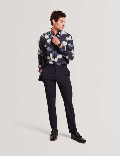 Ted Baker WRENIN Photographic Floral Print Long Sleeve Shirt NAVY