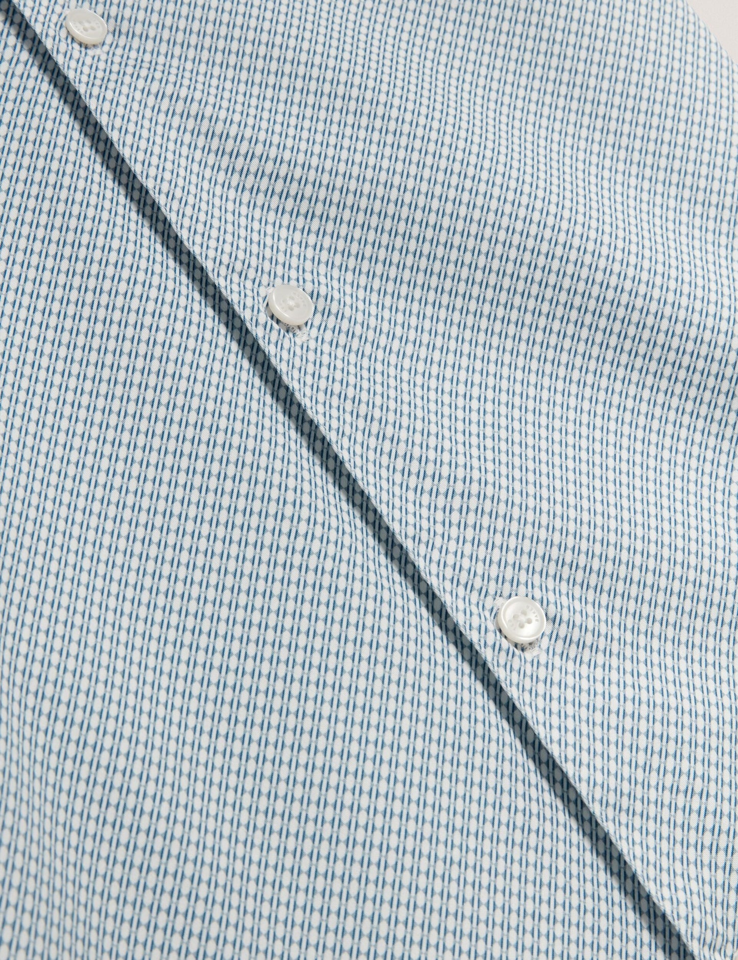 Ted Baker ROMMANN Micro Geo Print Slim Short Sleeve Shirt LIGHT BLUE