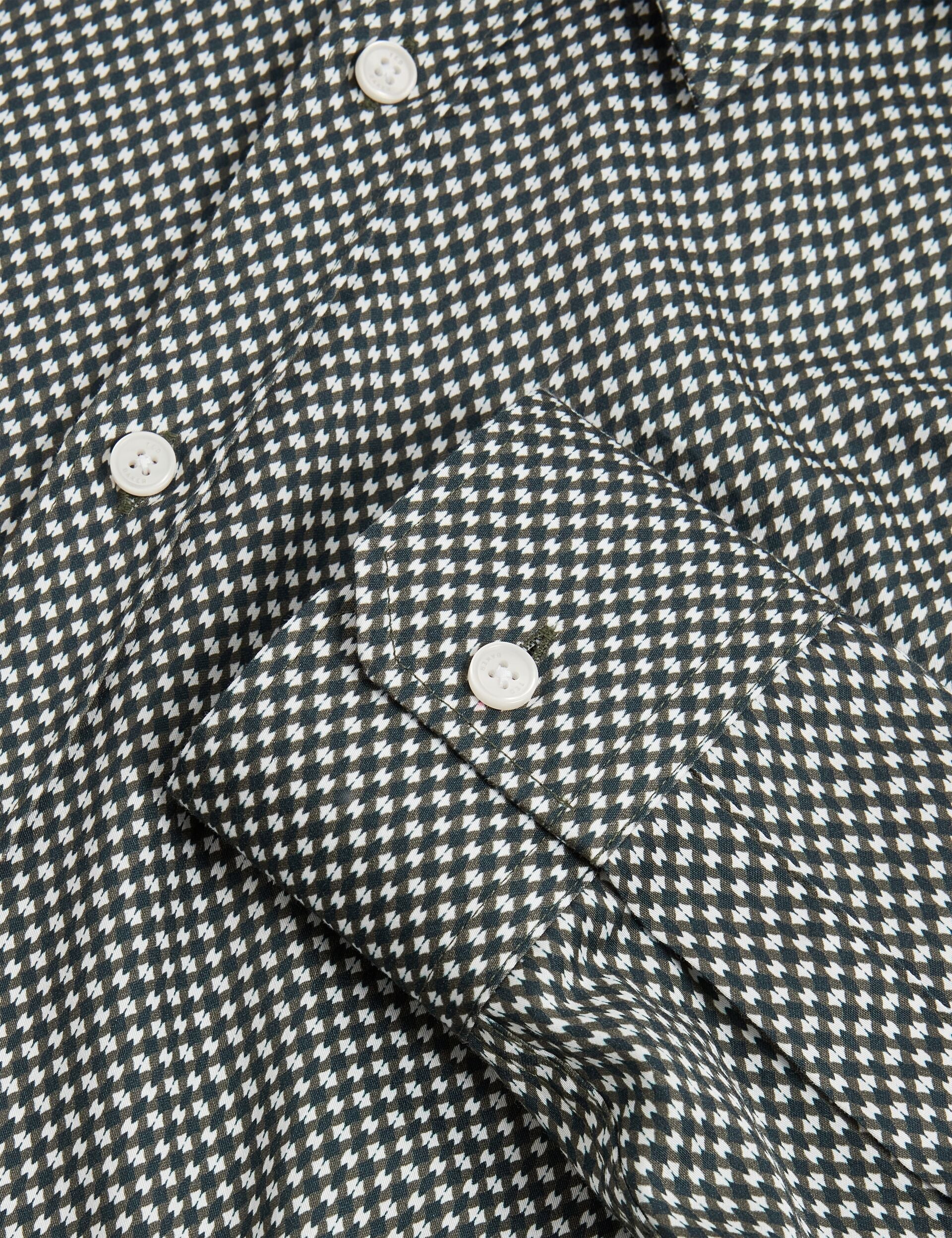 Ted Baker JOZEF Slim Fit Micro Geometric Print Shirt KHAKI