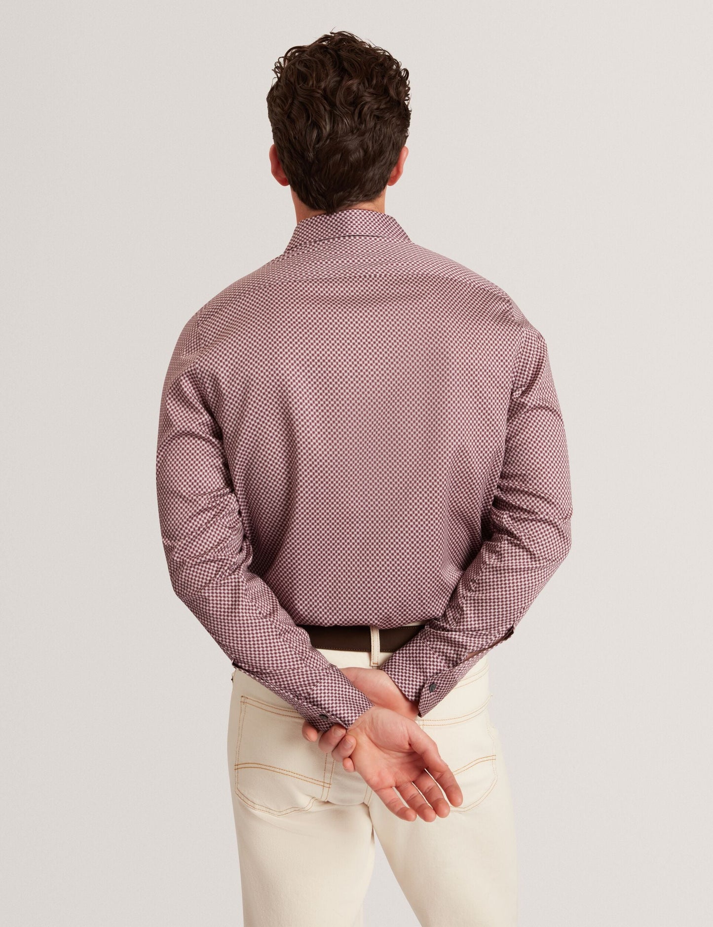 Ted Baker JOZEF Slim Fit Micro Geometric Print Shirt LIGHT PURPLE