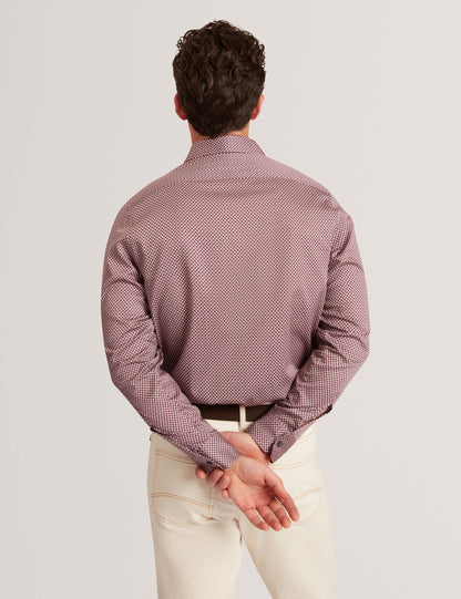 Ted Baker JOZEF Slim Fit Micro Geometric Print Shirt LIGHT PURPLE