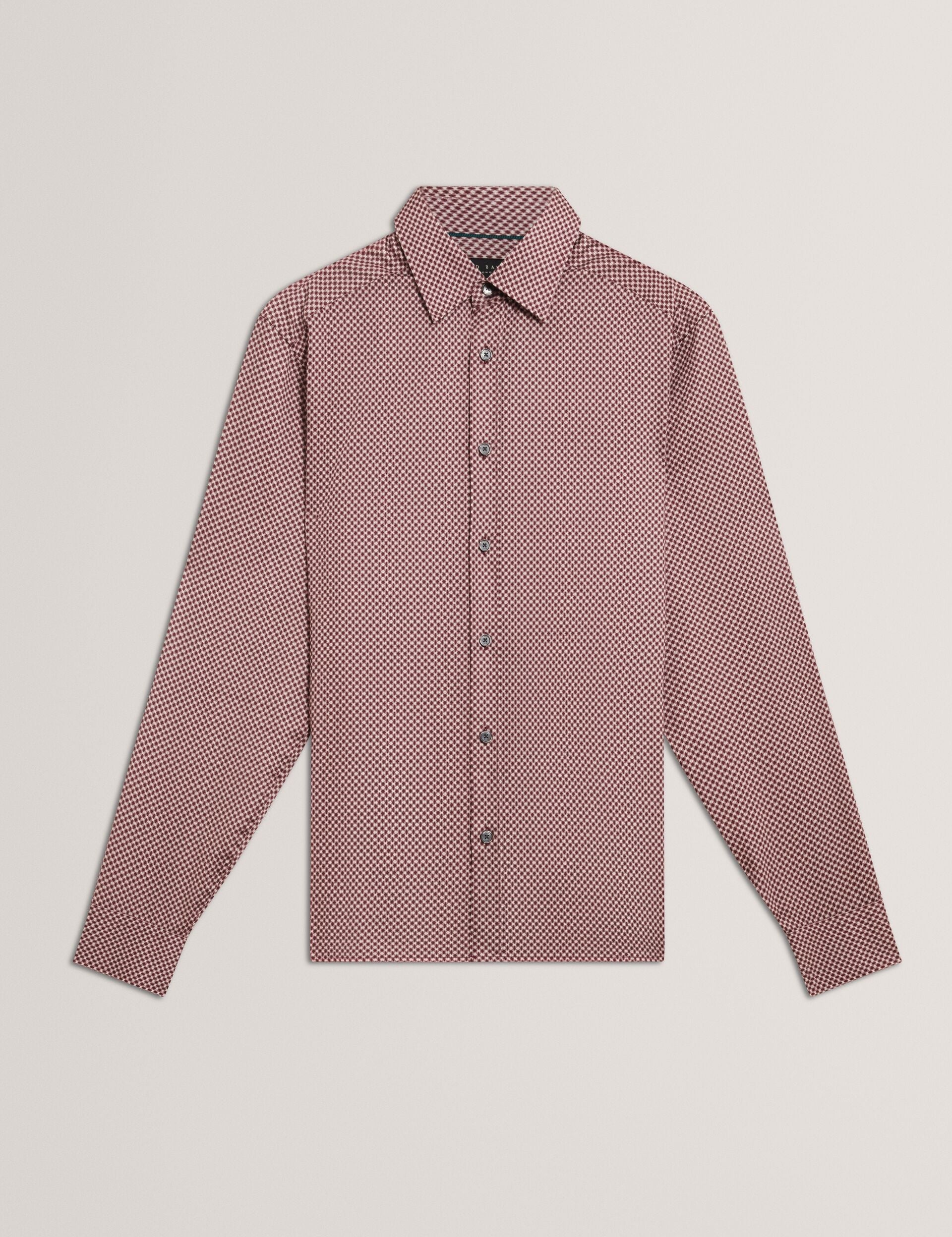 Ted Baker JOZEF Slim Fit Micro Geometric Print Shirt LIGHT PURPLE