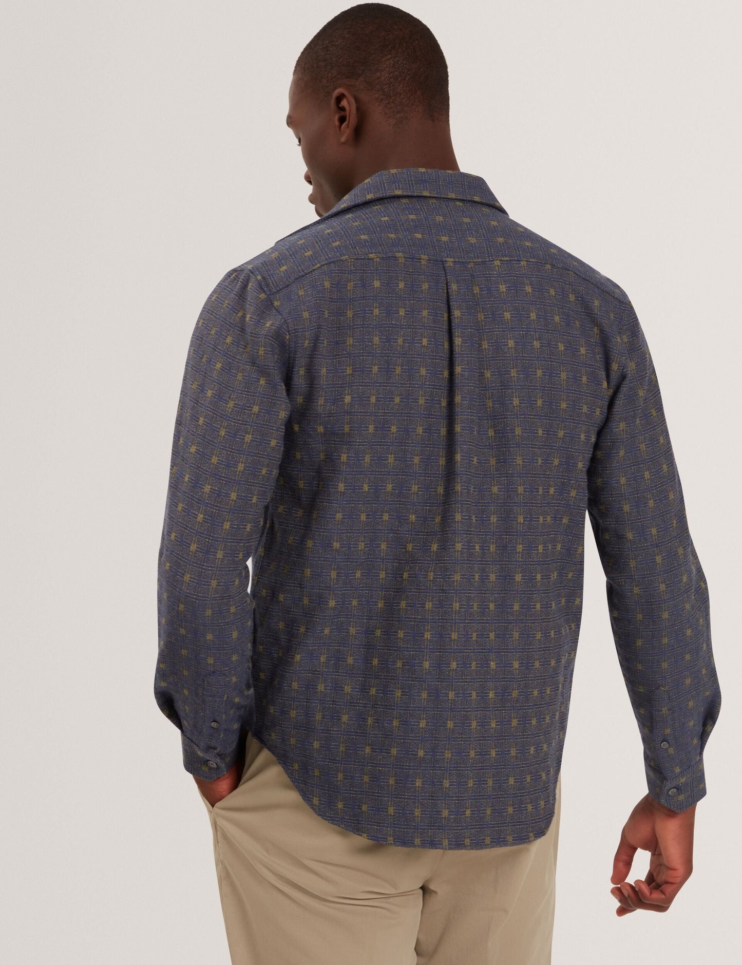 Ted Baker VYSER Jacquard Check Woven Long Sleeve Shirt TEAL BLUE