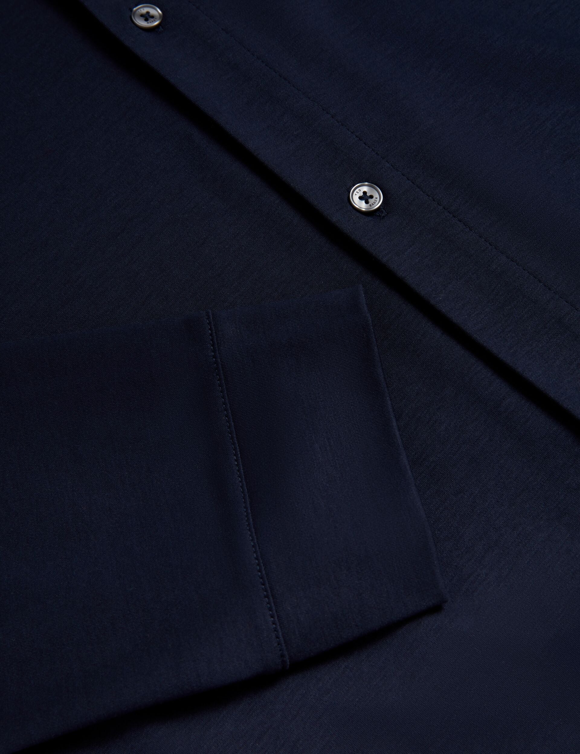 Ted Baker QUILLON Soft Touch Jersey Long Sleeve Shirt NAVY