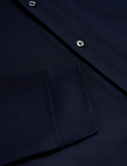 Ted Baker QUILLON Soft Touch Jersey Long Sleeve Shirt NAVY