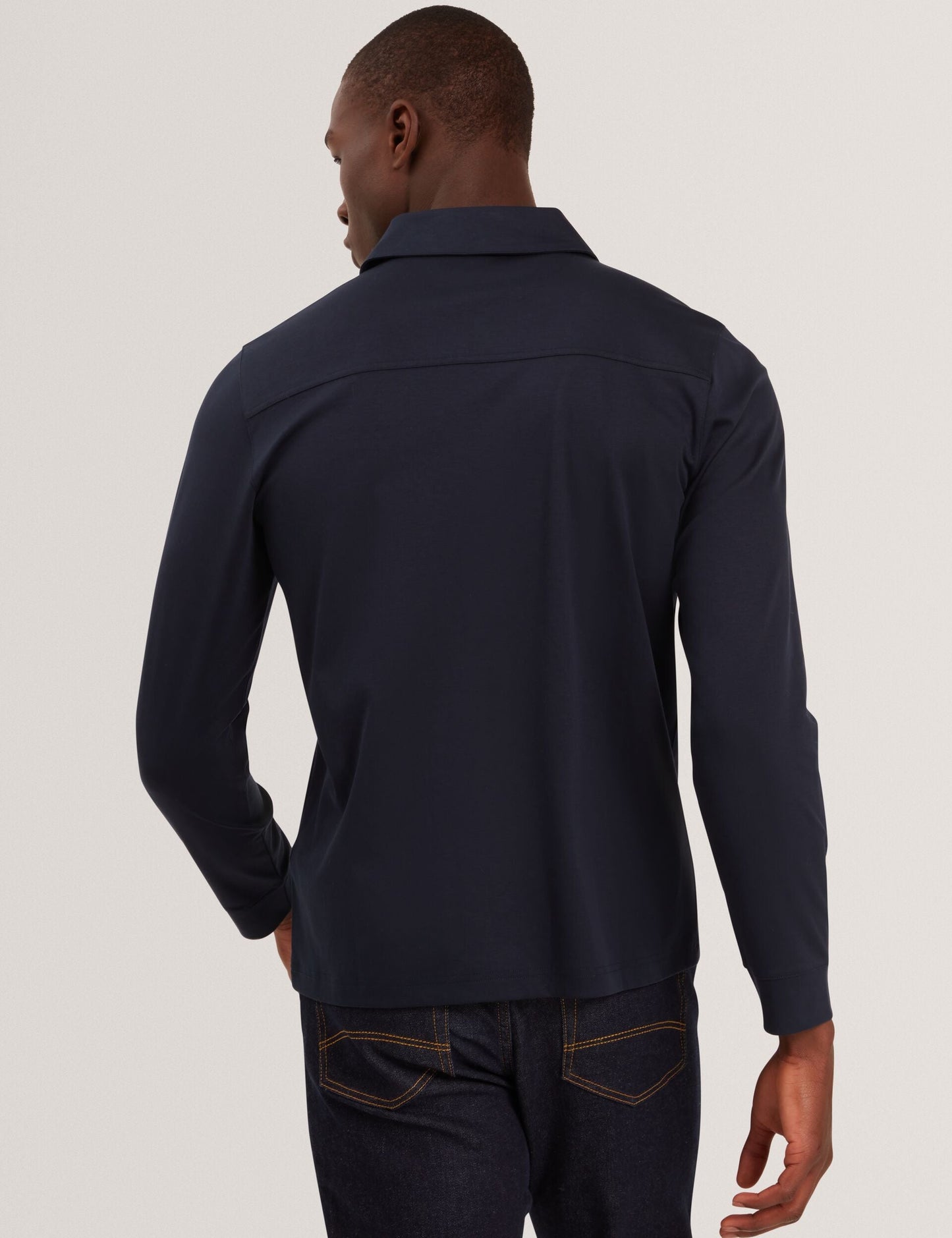 Ted Baker QUILLON Soft Touch Jersey Long Sleeve Shirt NAVY
