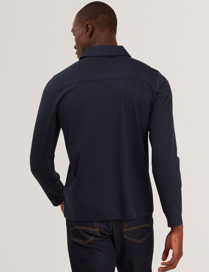 Ted Baker QUILLON Soft Touch Jersey Long Sleeve Shirt NAVY