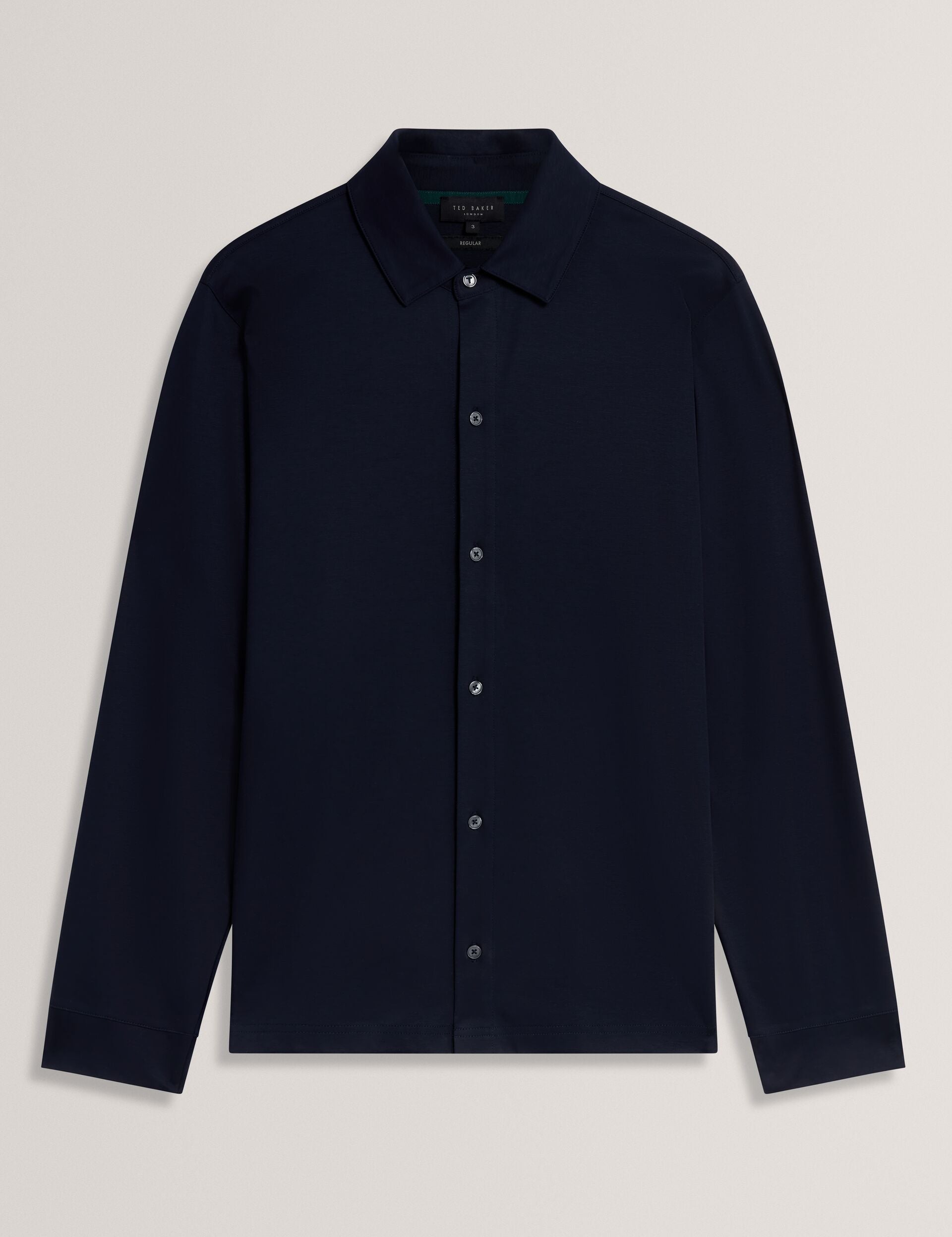 Ted Baker QUILLON Soft Touch Jersey Long Sleeve Shirt NAVY