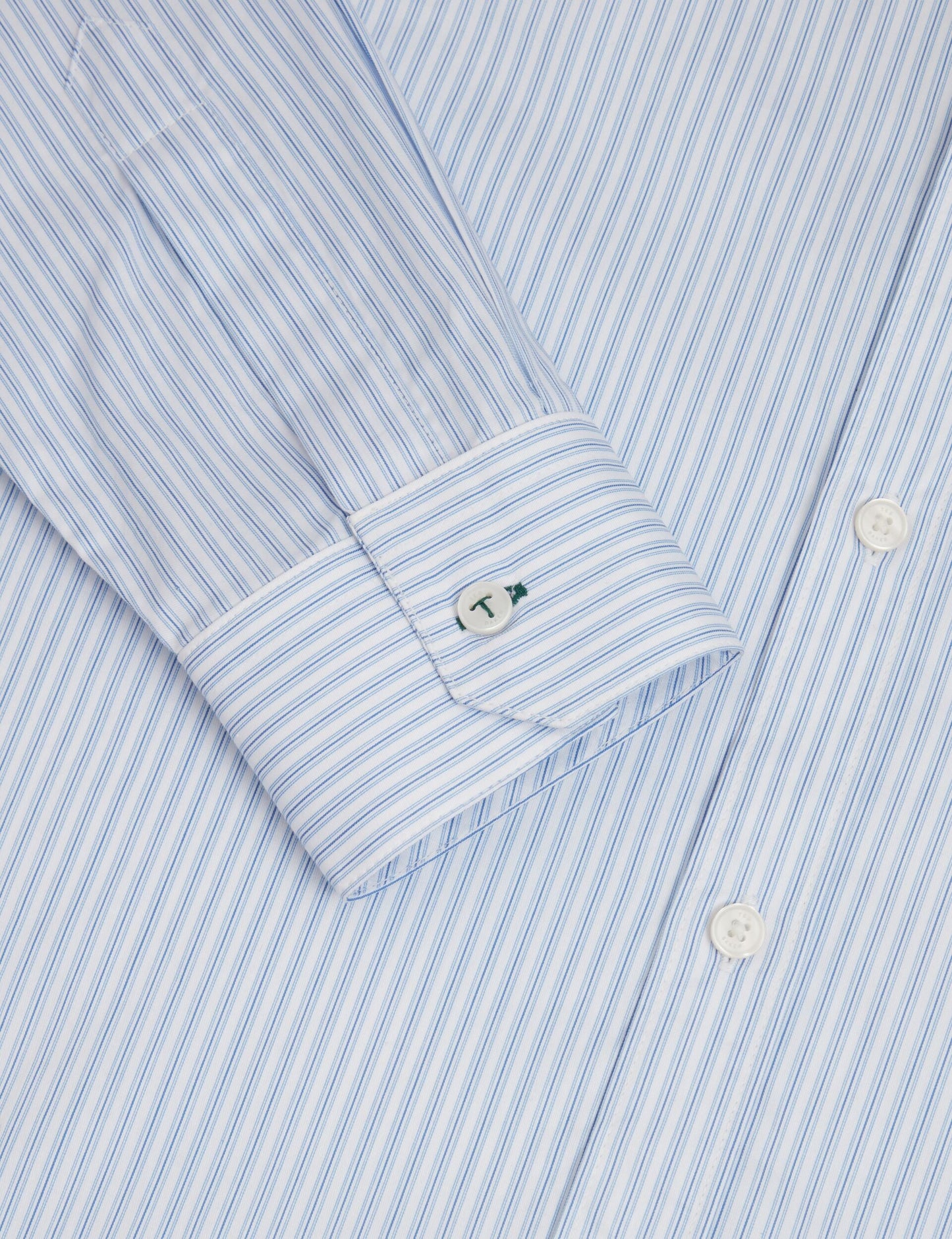 Ted Baker SOHOE Striped Cotton Long Sleeve Shirt LIGHT BLUE