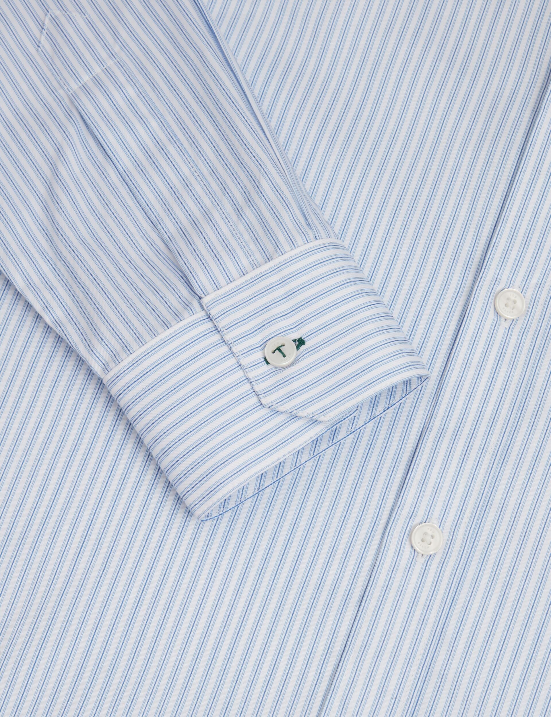 Ted Baker SOHOE Striped Cotton Long Sleeve Shirt LIGHT BLUE