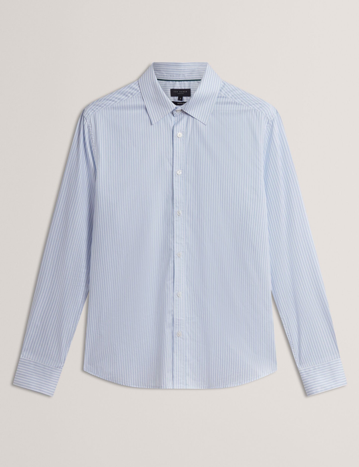 Ted Baker SOHOE Striped Cotton Long Sleeve Shirt LIGHT BLUE