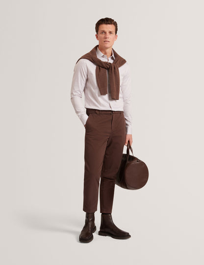 Ted Baker SOHOE Striped Cotton Long Sleeve Shirt TAUPE