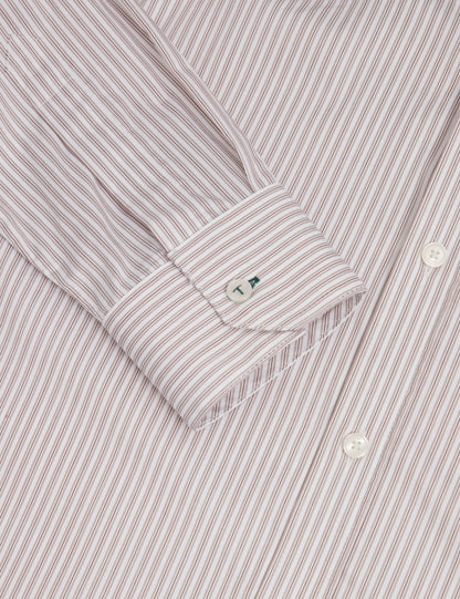 Ted Baker SOHOE Striped Cotton Long Sleeve Shirt TAUPE