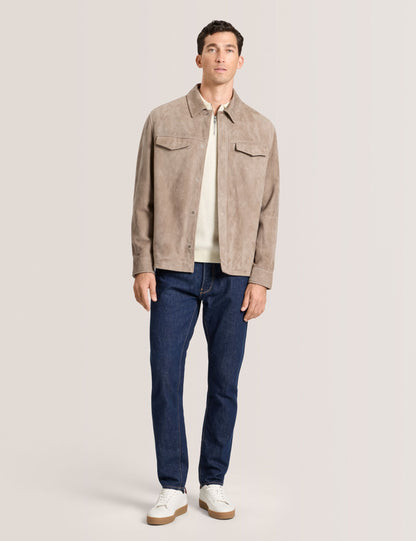 Ted Baker WILBUR - Suede Shirt Jacket TAUPE