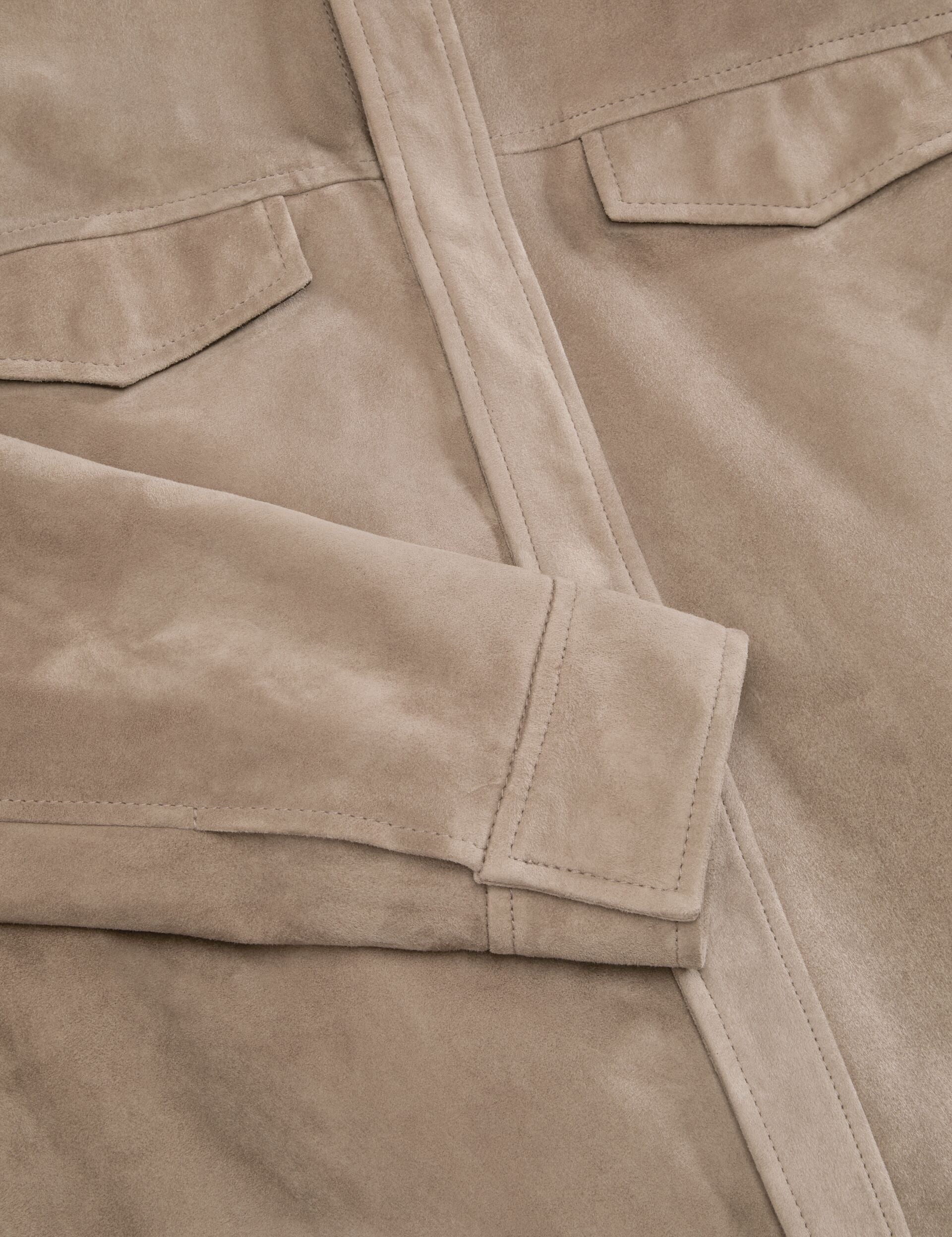 Ted Baker WILBUR - Suede Shirt Jacket TAUPE