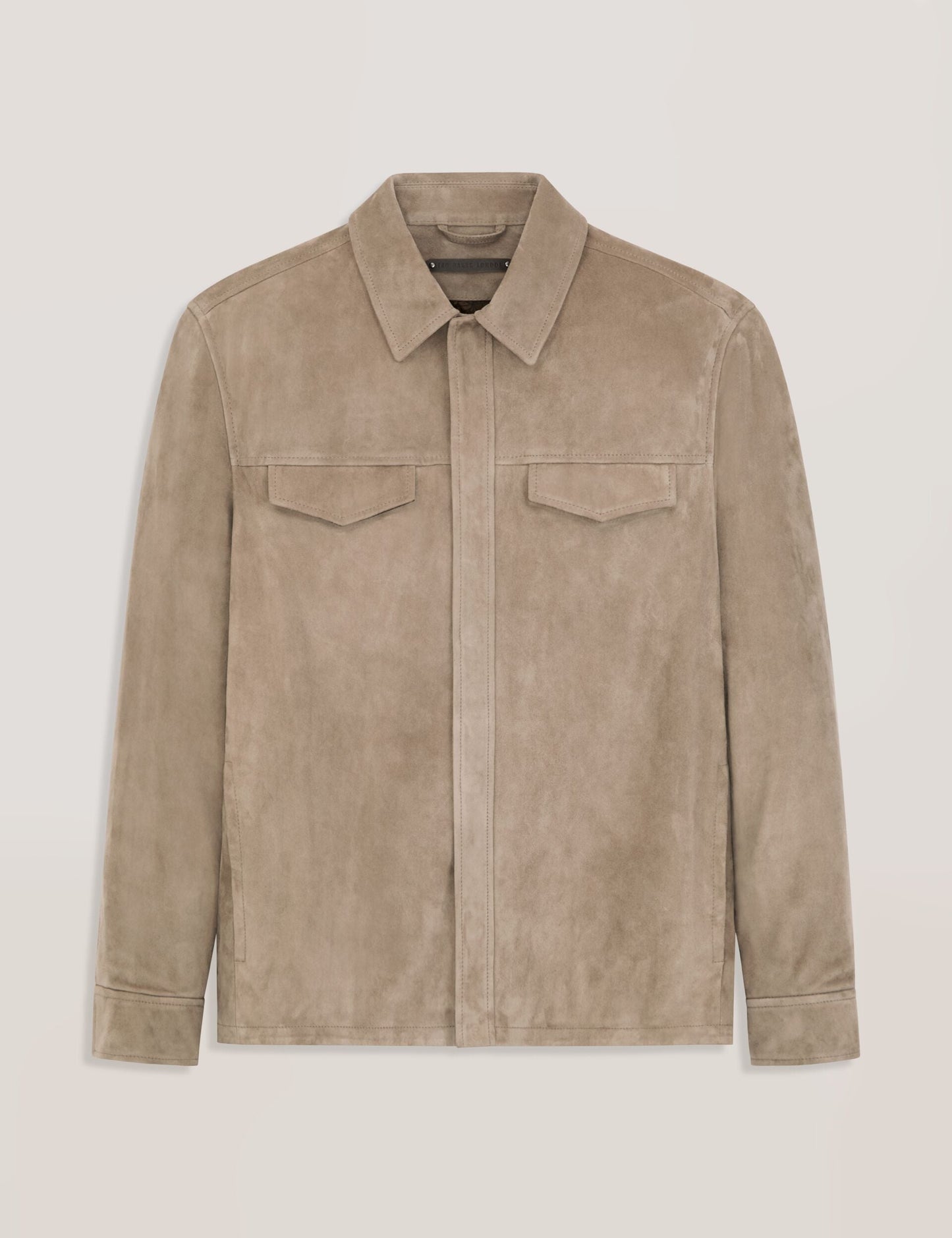 Ted Baker WILBUR - Suede Shirt Jacket TAUPE