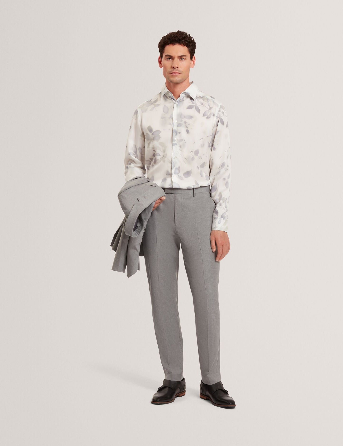 Ted Baker KALMILL Photograhic Leaf Print Regular Fit Shirt WHITE