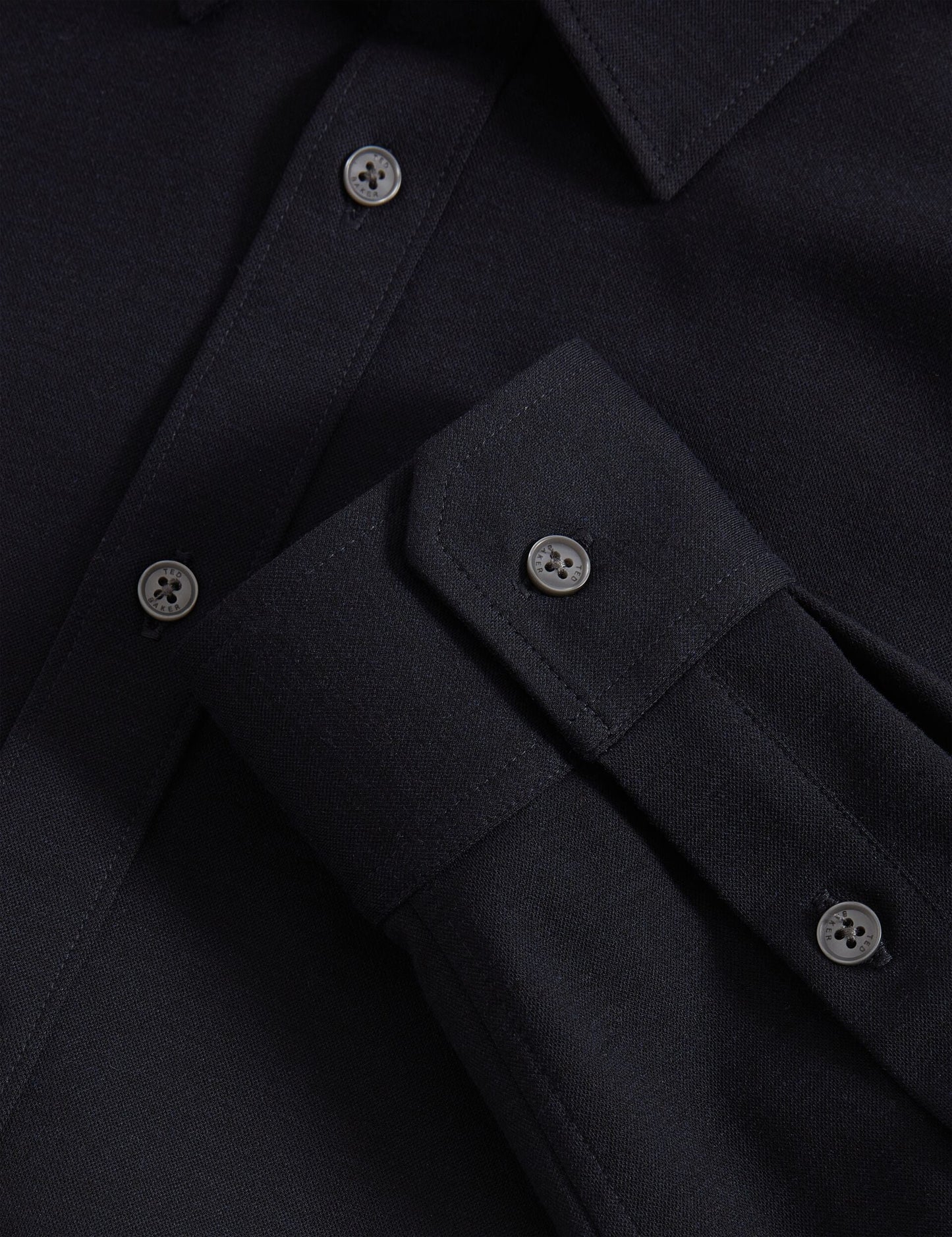 Ted Baker NORTUN Regular Fit Knitted Jersey Shirt NAVY