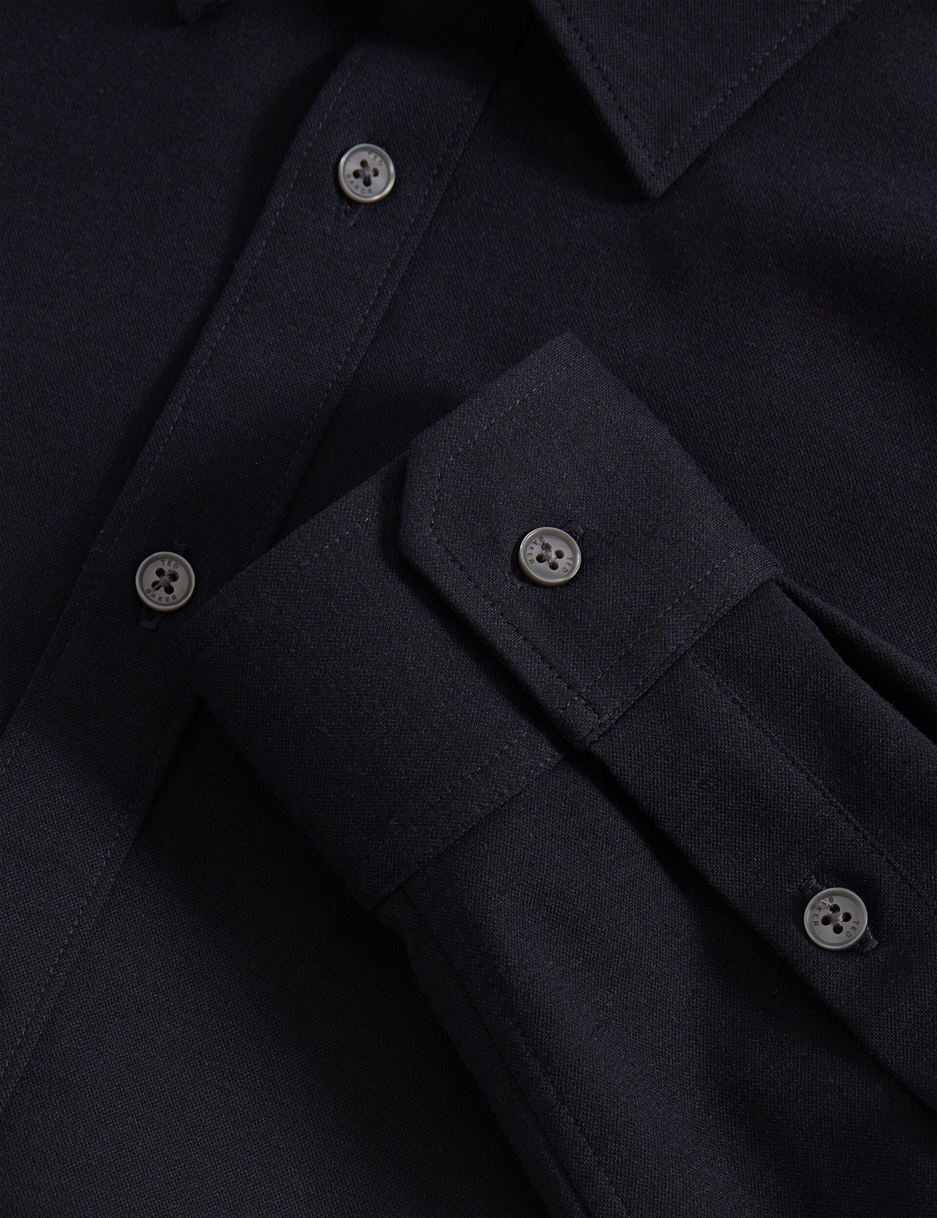 Ted Baker NORTUN Regular Fit Knitted Jersey Shirt NAVY