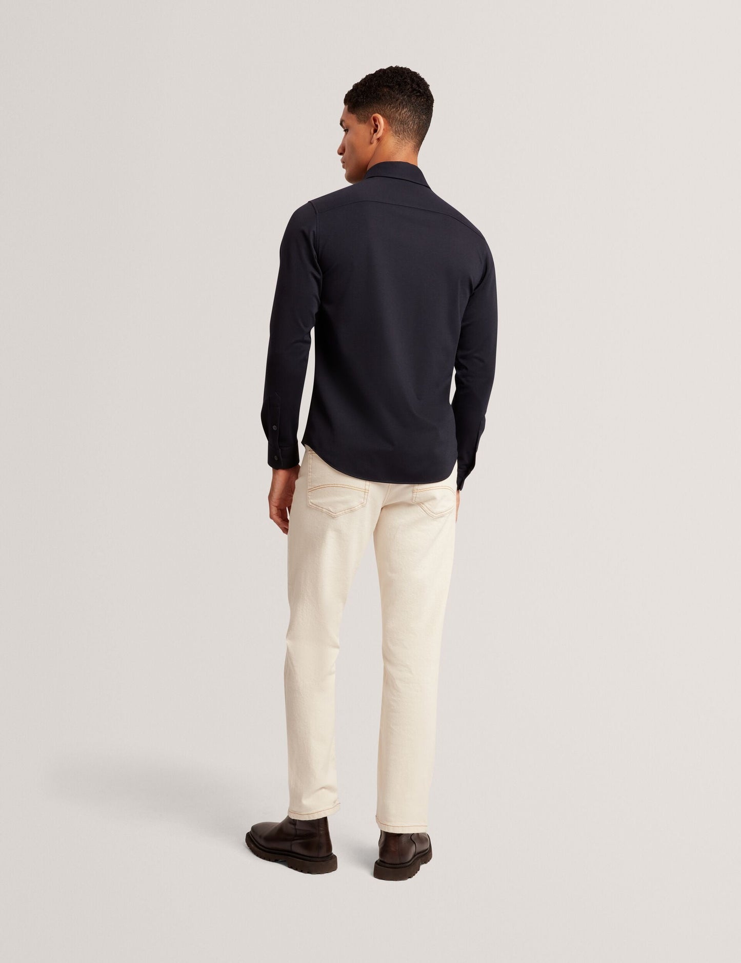 Ted Baker NORTUN Regular Fit Knitted Jersey Shirt NAVY