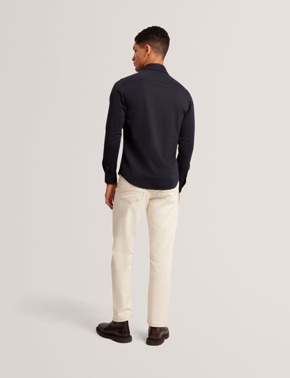 Ted Baker NORTUN Regular Fit Knitted Jersey Shirt NAVY