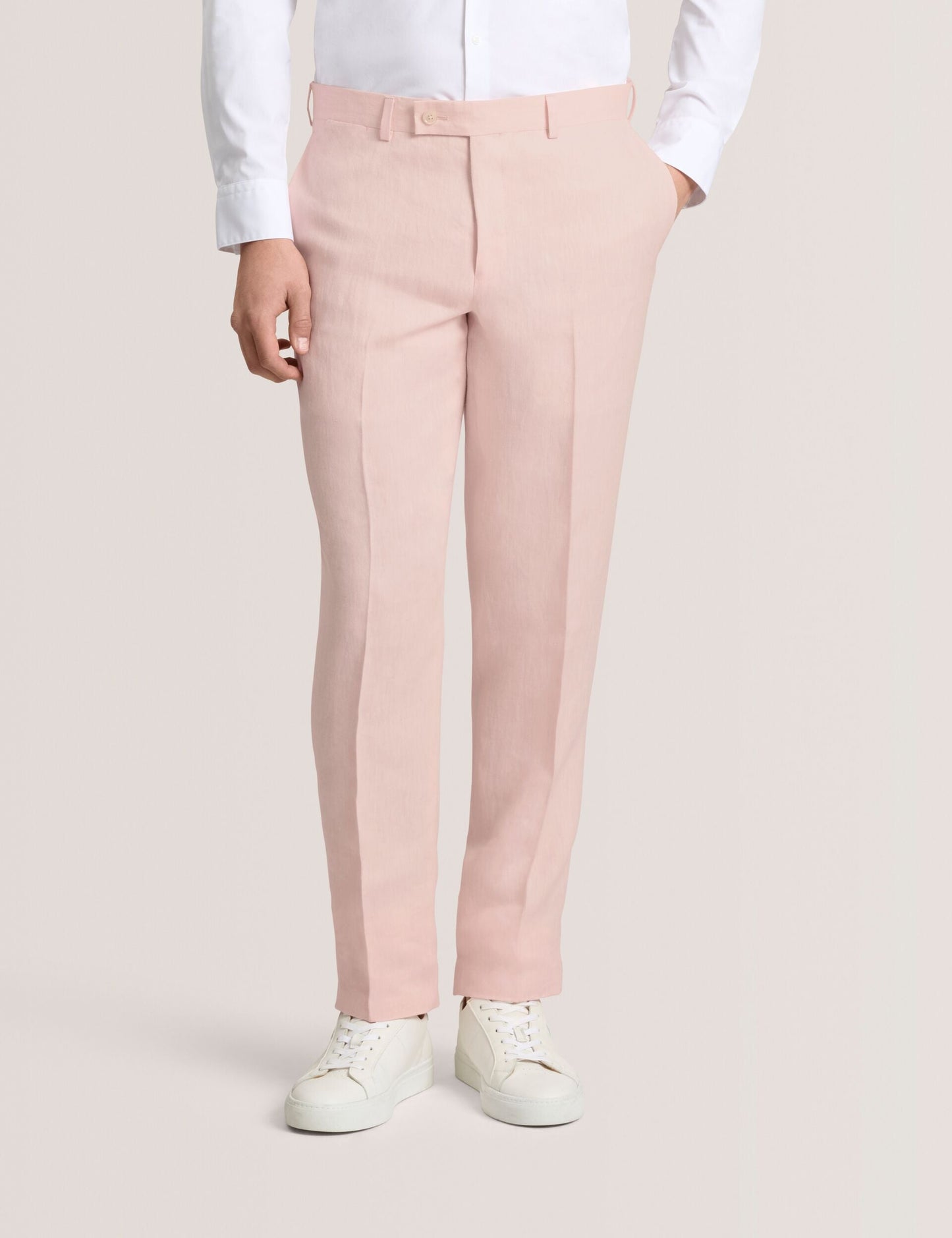 Ted Baker WINTER - Flat Front Linen Suit Pant LT-PINK