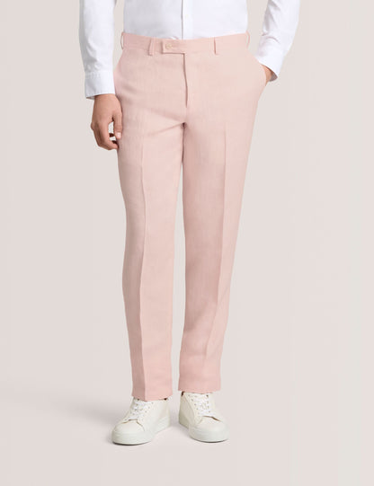 Ted Baker WINTER - Flat Front Linen Suit Pant LT-PINK
