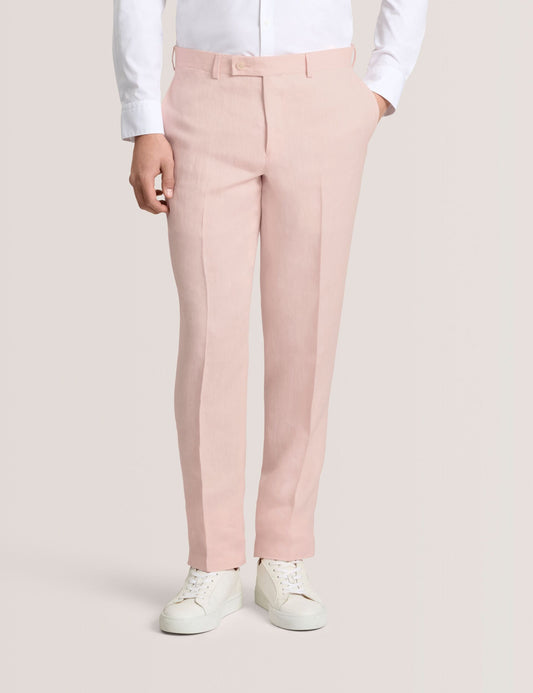 Ted Baker WINTER - Flat Front Linen Suit Pant LT-PINK