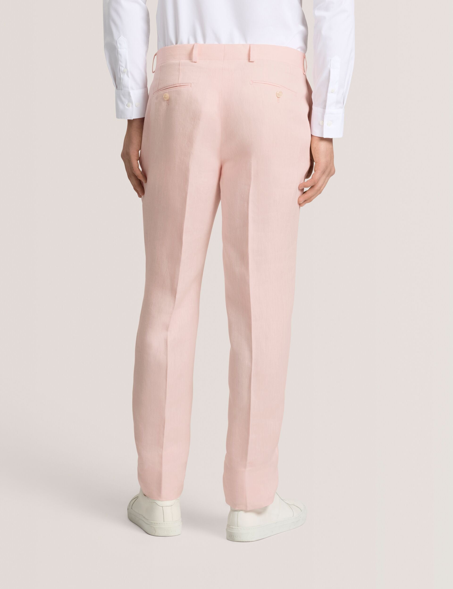 Ted Baker WINTER - Flat Front Linen Suit Pant LT-PINK