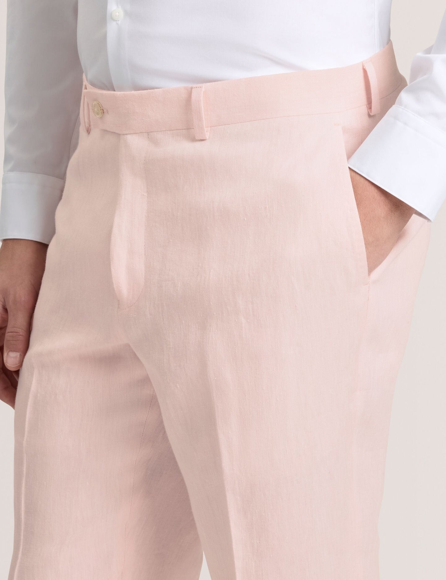 Ted Baker WINTER - Flat Front Linen Suit Pant LT-PINK