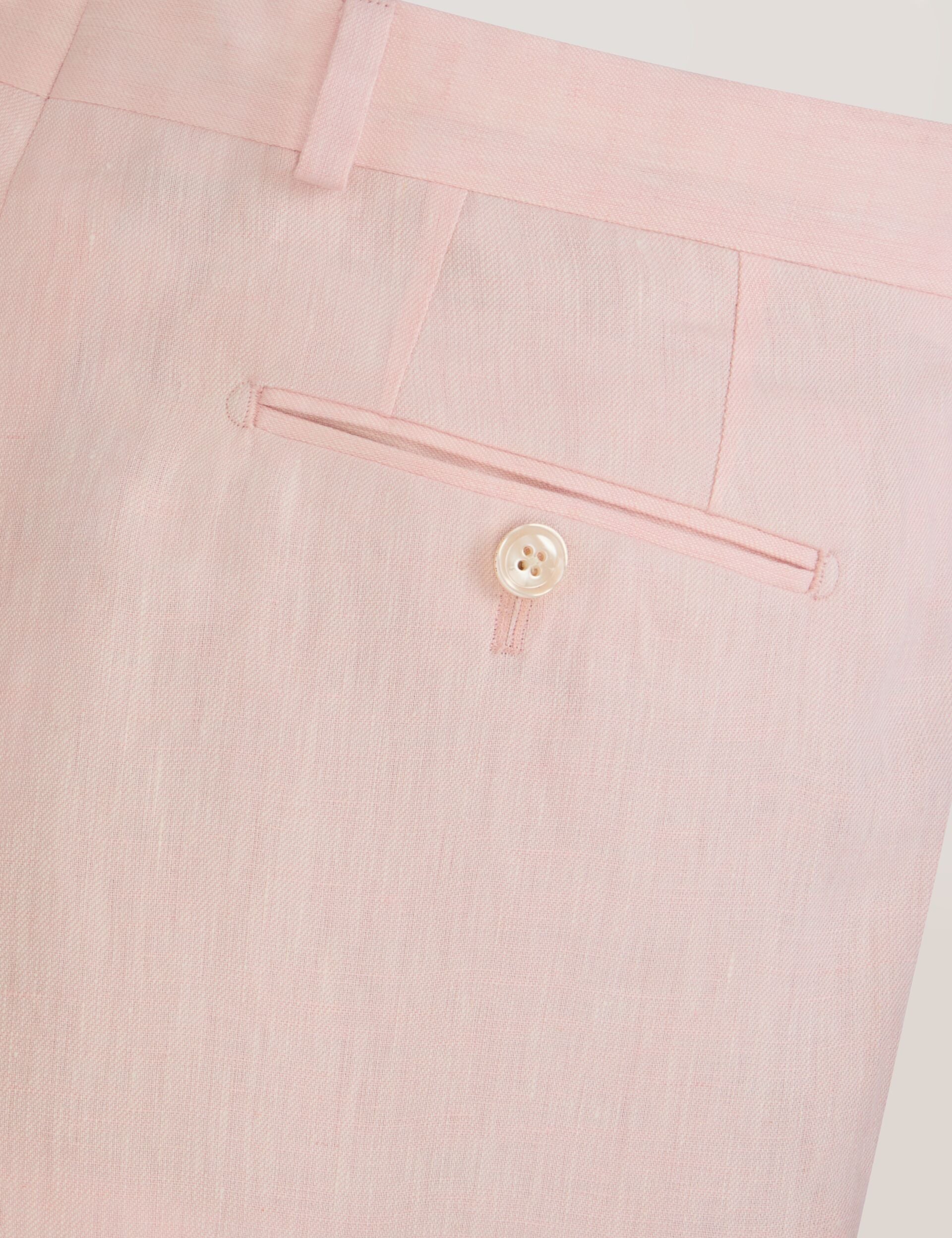 Ted Baker WINTER - Flat Front Linen Suit Pant LT-PINK