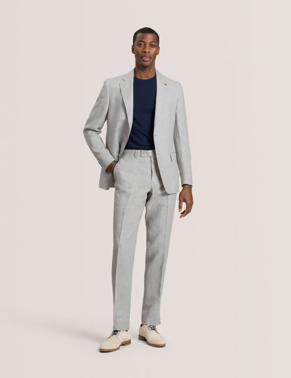 Ted Baker WINFRED - Single Breasted Two Button Notch Flat Front Linen Suit Jacket LT-GREY