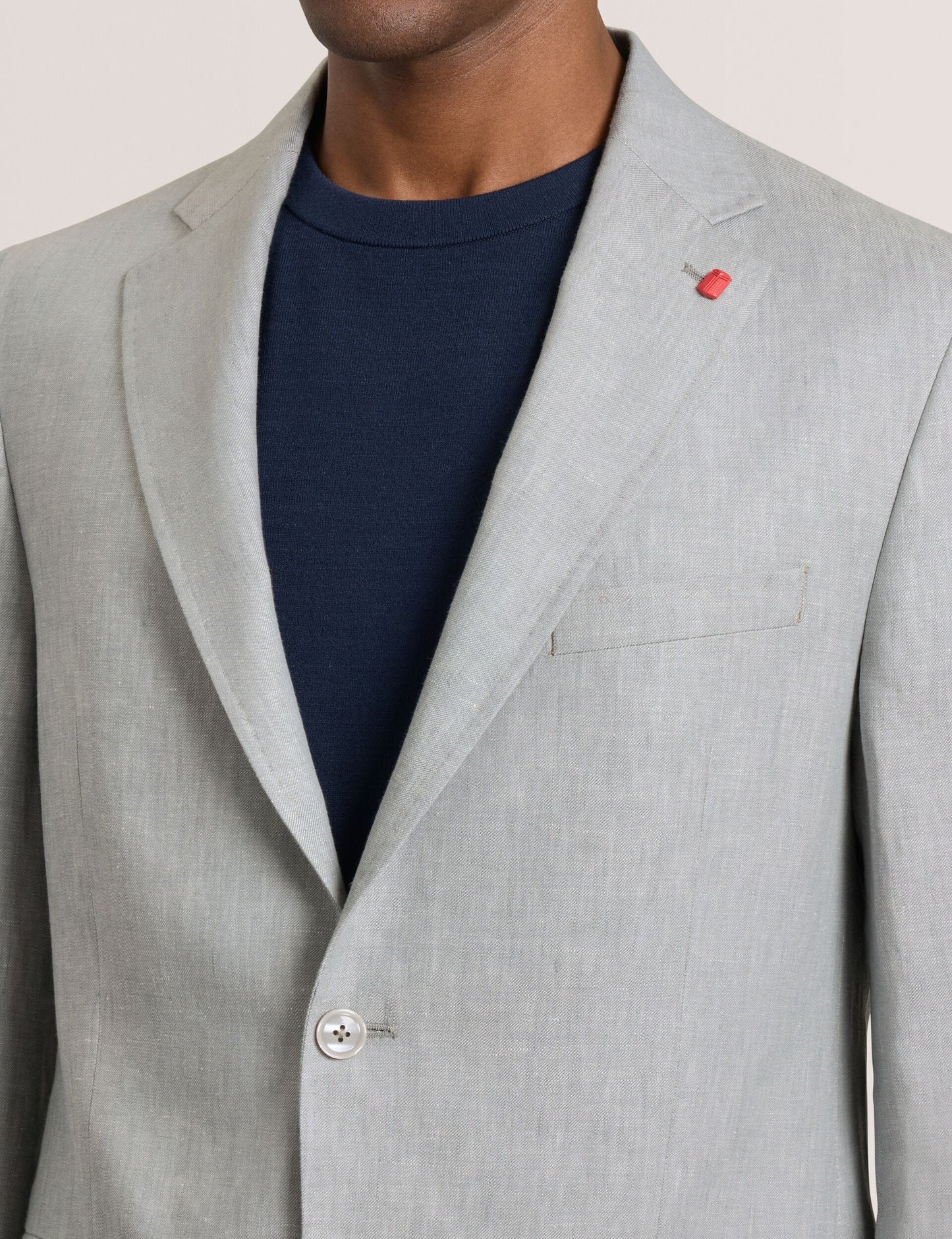 Ted Baker WINFRED - Single Breasted Two Button Notch Flat Front Linen Suit Jacket LT-GREY