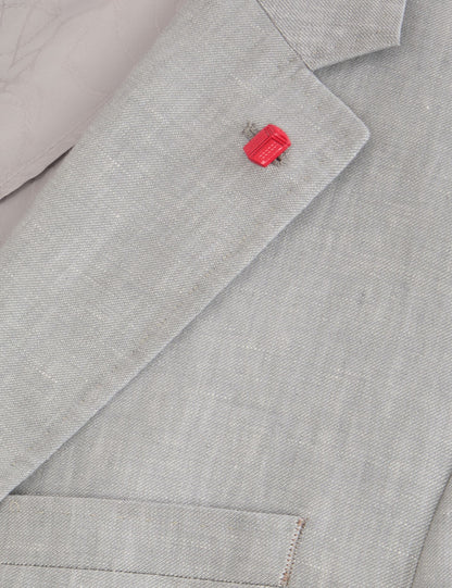 Ted Baker WINFRED - Single Breasted Two Button Notch Flat Front Linen Suit Jacket LT-GREY