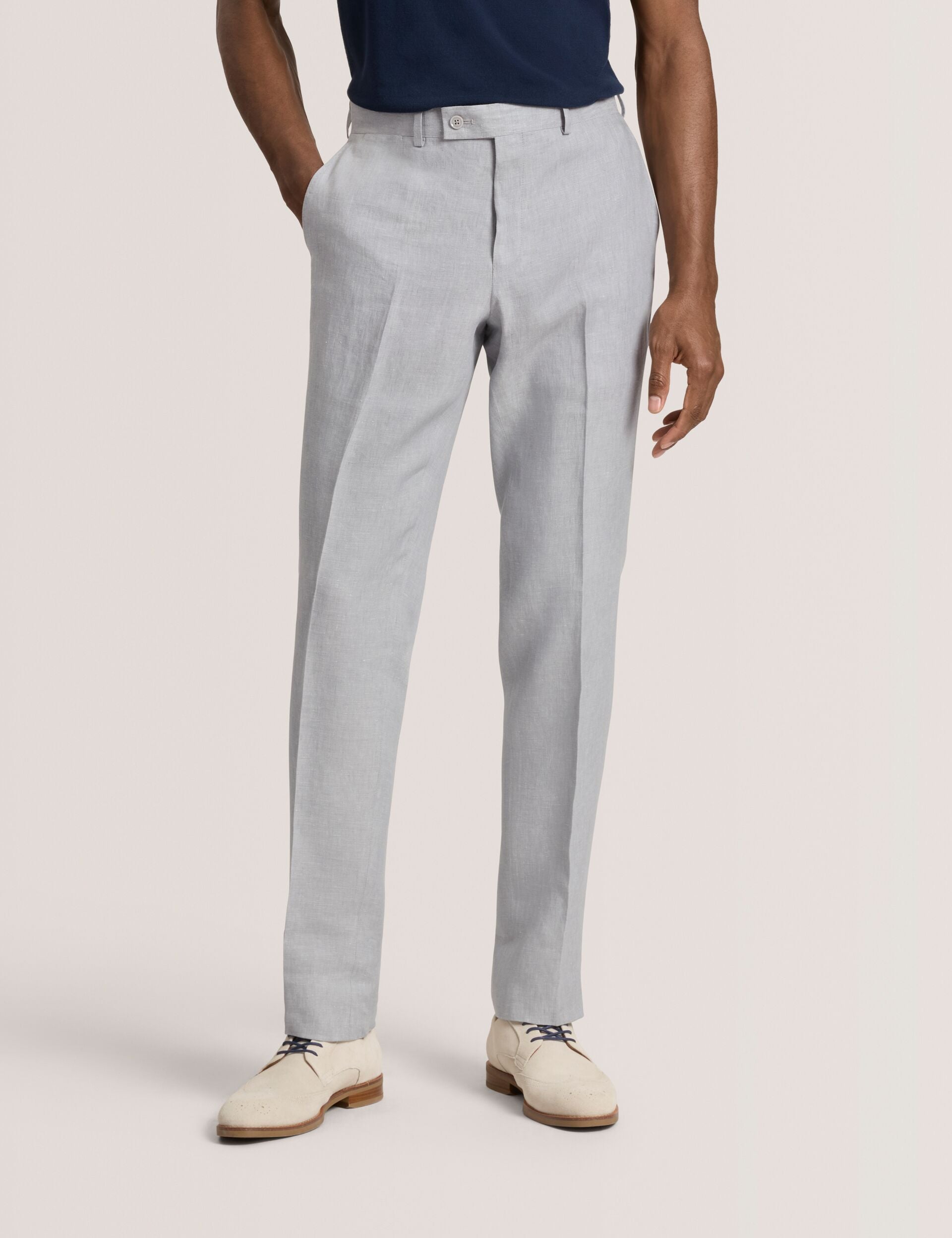 Ted Baker WINTER - Flat Front Linen Suit Pant LT-GREY