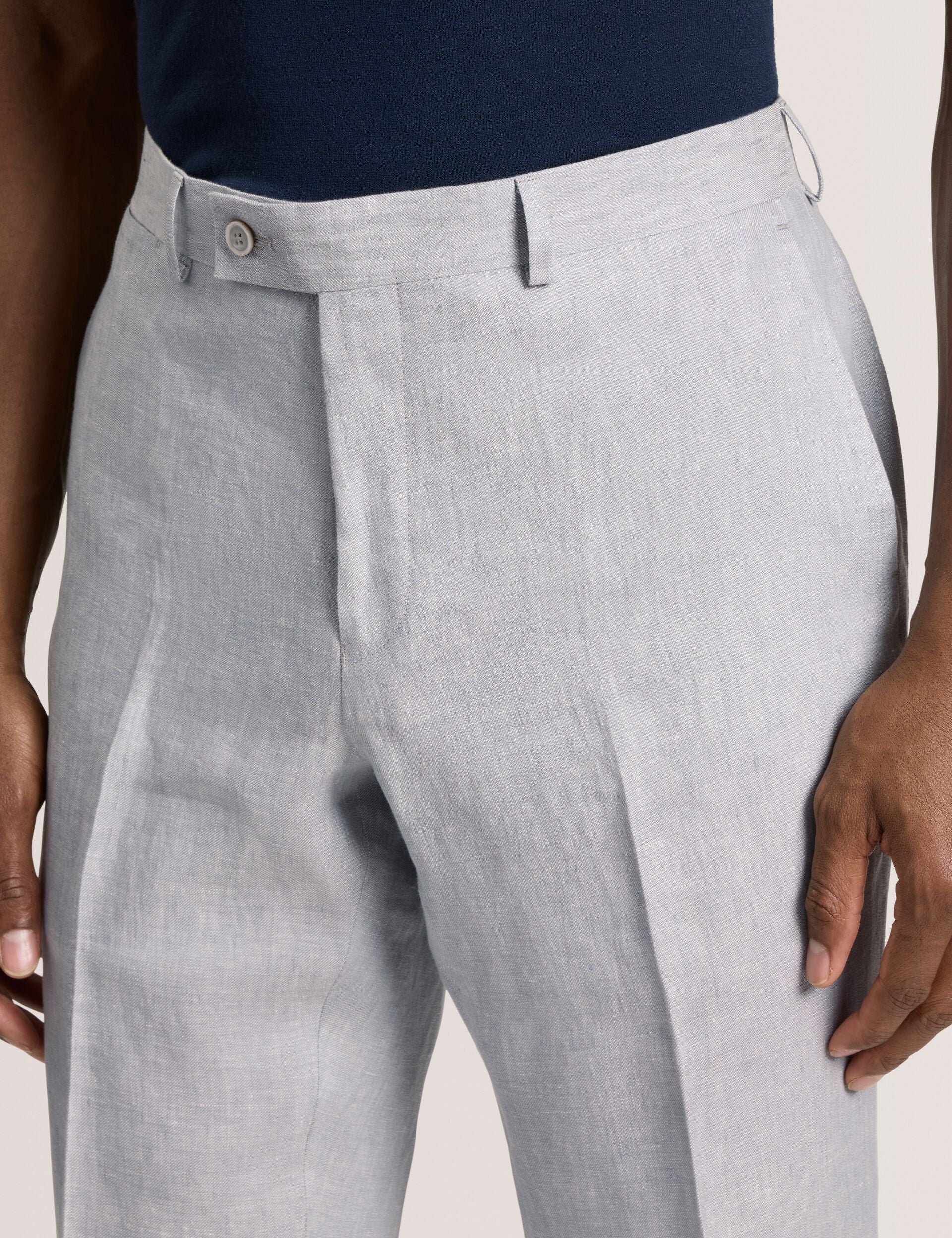 Ted Baker WINTER - Flat Front Linen Suit Pant LT-GREY