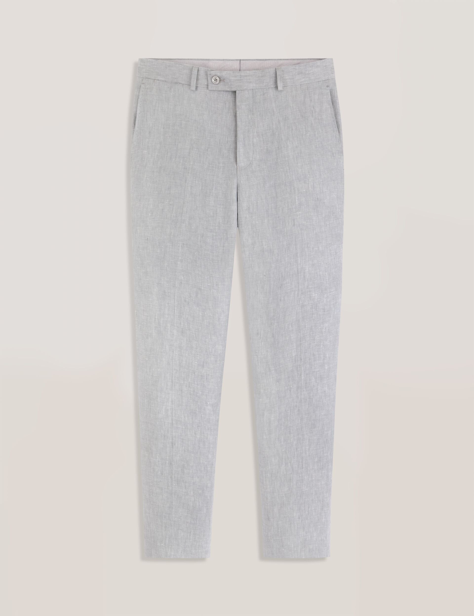 Ted Baker WINTER - Flat Front Linen Suit Pant LT-GREY