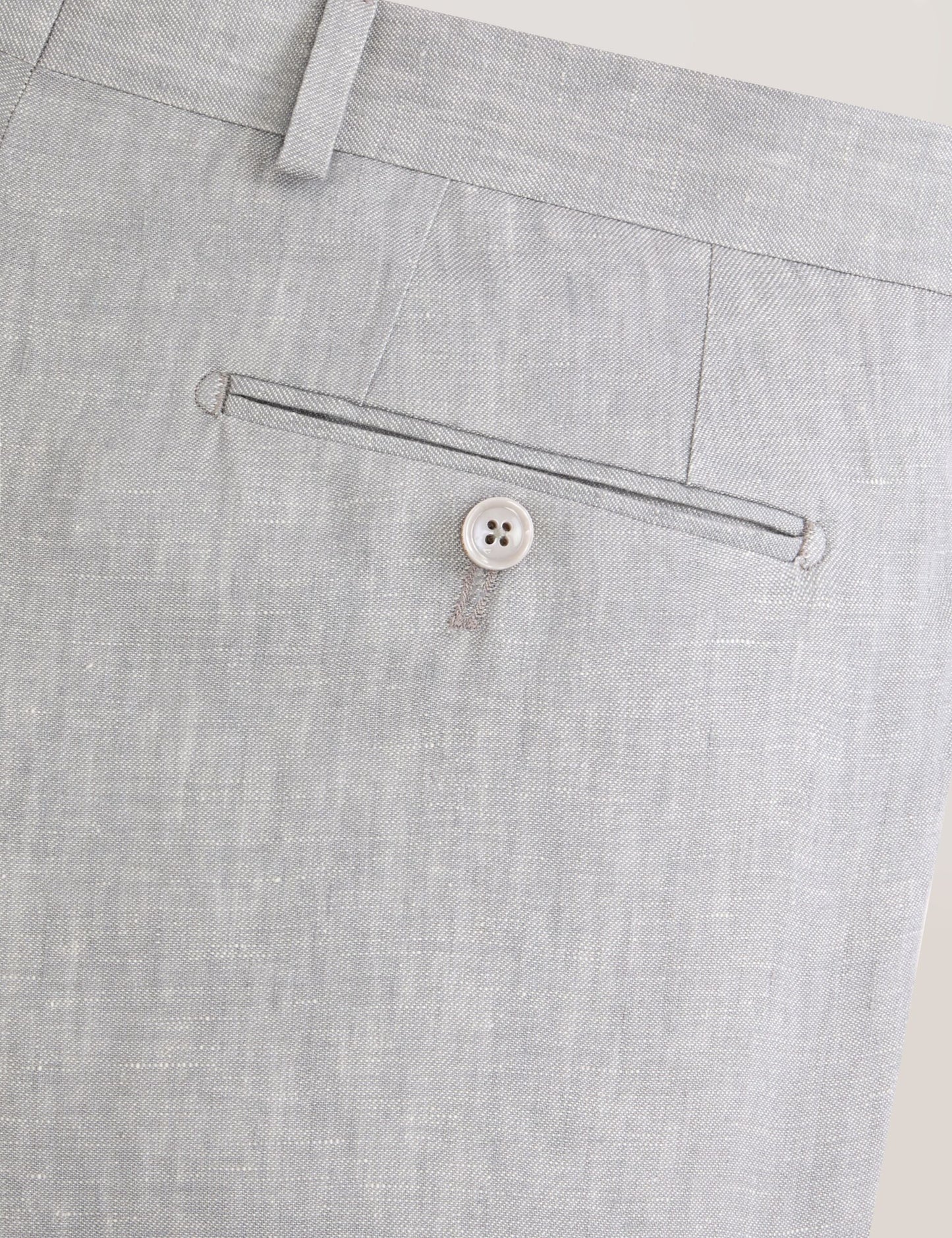 Ted Baker WINTER - Flat Front Linen Suit Pant LT-GREY