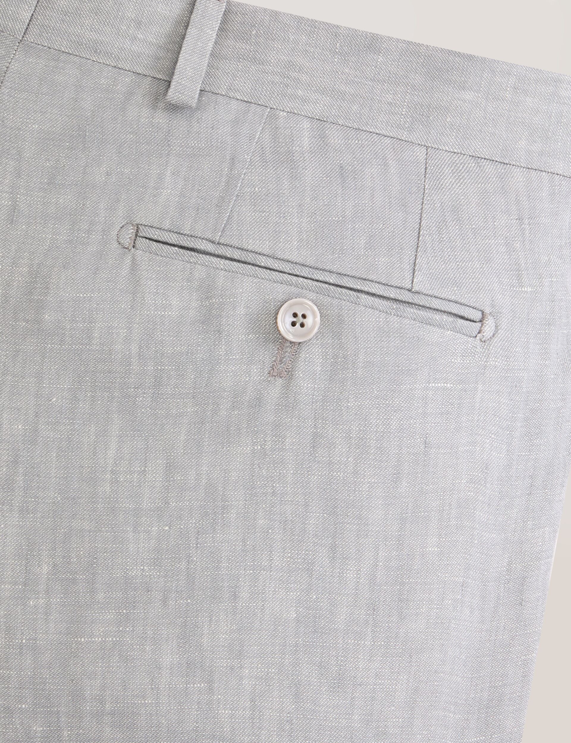 Ted Baker WINTER - Flat Front Linen Suit Pant LT-GREY